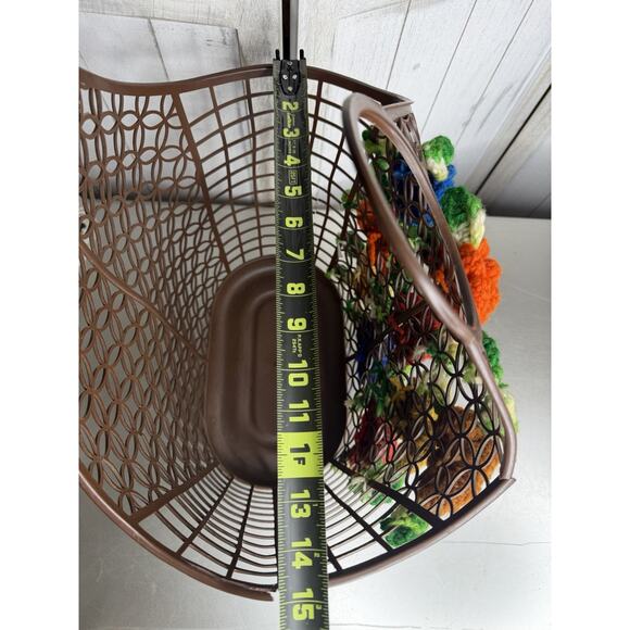 Vintage Bag Tote Crochet Flower Basket Design Sewing 60s/70s Hippie - Picture 9 of 9